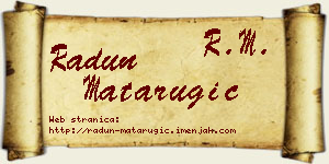 Radun Matarugić vizit kartica